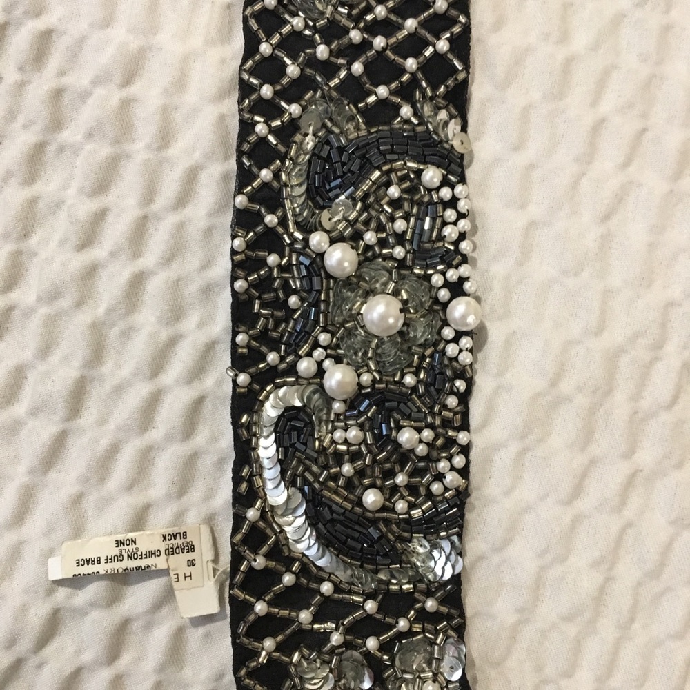 Roark chiffon black beaded cuff bracelet